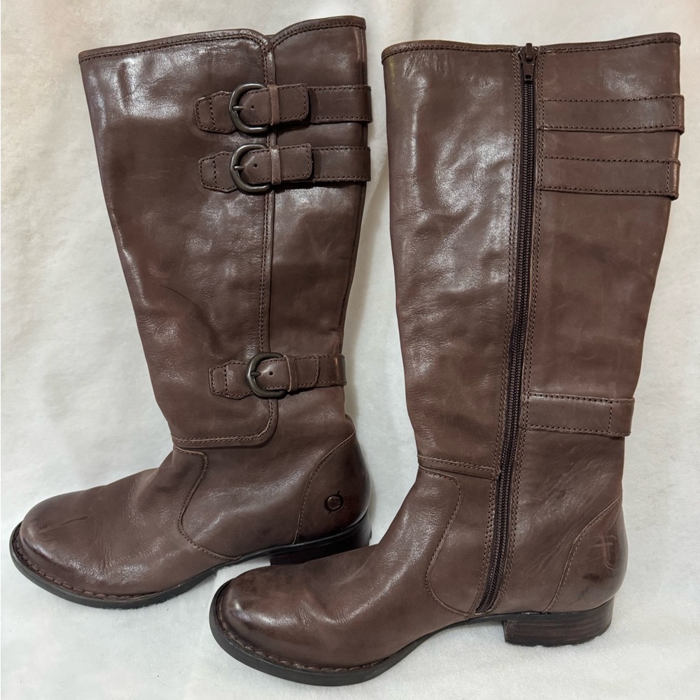 Born Chocolate Boots with Buckle Details